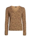 ATM ANTHONY THOMAS MELILLO CHEETAH PRINT CASHMERE SWEATER,400012904024