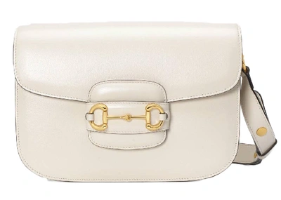 Pre-owned Gucci 1955 Horsebit Shoulder Bag Small White
