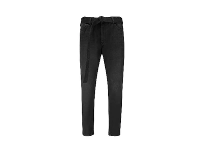 Pre-owned Off-white Low Crotch Slim Fit Denim Jeans Black/black
