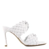 Bottega Veneta The Curve Padded Intrecciato Leather Mules In White