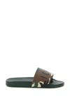 Dsquared2 Icon Print Rubber Slide Sandals In Camouflage (green)
