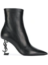 SAINT LAURENT SAINT LAURENT WOMEN'S BLACK LEATHER ANKLE BOOTS,5361080RRUU1000 36