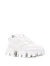 PRADA PRADA WOMEN'S WHITE LEATHER SNEAKERS,1E819LF0503KR2F0009 36.5