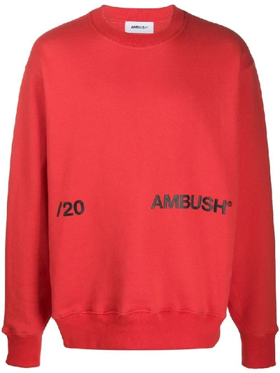 Ambush Logo Print Jersey Sweatshirt In Red