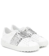 Valentino Rockstud Untitled Leather Sneakers In White