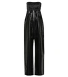 BOTTEGA VENETA STRAPLESS LEATHER JUMPSUIT,P00487794