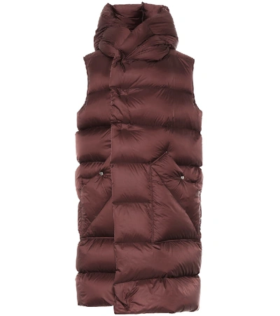 Rick Owens Liner Sleeveless Down Puffer Coat In Purple