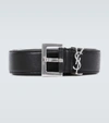 SAINT LAURENT SLIM LEATHER BELT,P00492144