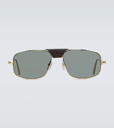 Cartier Square-frame Aviator Sunglasses In Silver