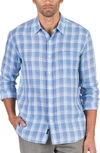 FAHERTY CLOUD SUMMER BLEND PLAID BUTTON-UP SHIRT,MWU2023