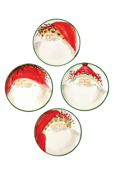 Vietri Old St. Nick Set Of 4 Canape Plates In Multicolor