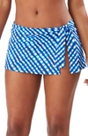 Tommy Bahama Harbour Island Skirted Hipster Bikini Bottoms In Azure Blue