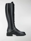 Giuseppe Zanotti Low Heels Boots In Black Leather In Black