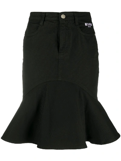 Msgm Fishtail Mini Skirt In Black