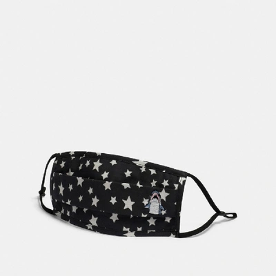 Coach Sharky Face Mask With Star Print In Black