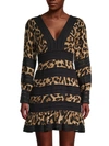 ALLISON NEW YORK LEOPARD-PRINT LACE TRIM DRESS,0400012815072