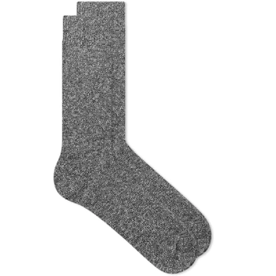 Howlin' Wally Mélange Merino Wool-blend Terry Socks In Grey