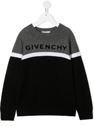 Givenchy Kids' Colour-block Jumper In Black