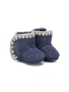 Mou Shearling Snow Boots In Blue