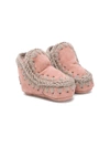Mou Contrast-stitch Ankle Boots In Pink