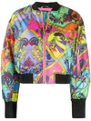 VERSACE JEANS COUTURE BAROQUE PRINT BOMBER JACKET