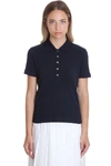 THOM BROWNE POLO IN BLUE COTTON,11469781