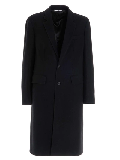 Valentino Single-breasted Wool Coat In Black
