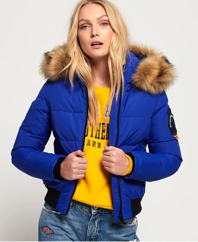 Superdry Everest Ella Bomber Jacket In Blue | ModeSens