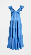 English Factory Ruffle Sleeve Maxi Dress In Blue