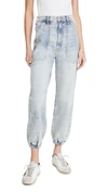 MOTHER THE WRAPPER PATCH SPRINGY ANKLE JEANS