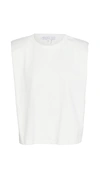 Endless Rose Padded Shoulder Muscle Tee In White