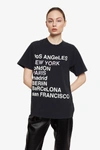 Anine Bing Lili City Love-print Cotton T-shirt In Black