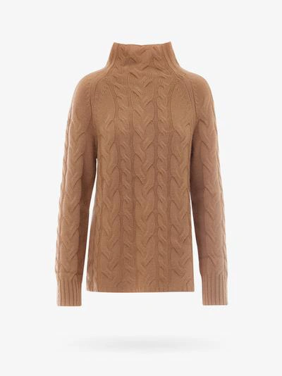 Max Mara Wool & Cashmere Cable Knit Jumper In Camel