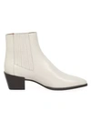 Rag & Bone Rover Leather Ankle Booties In Antique White