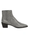 RAG & BONE Rover Snakeskin-Embossed Leather Ankle Boots