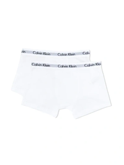 Calvin Klein Kids' Branded Boxer Brief Set In White
