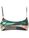 Lygia & Nanny Cancun Printed Bikini Top In Blue