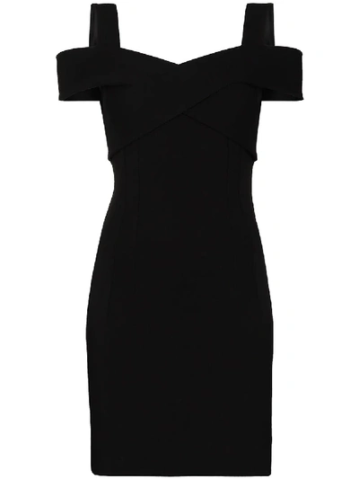 Dolce & Gabbana Cold-shoulder Short Jersey Dress In Black