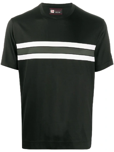 Ermenegildo Zegna Striped Short-sleeved T-shirt In Schwarz