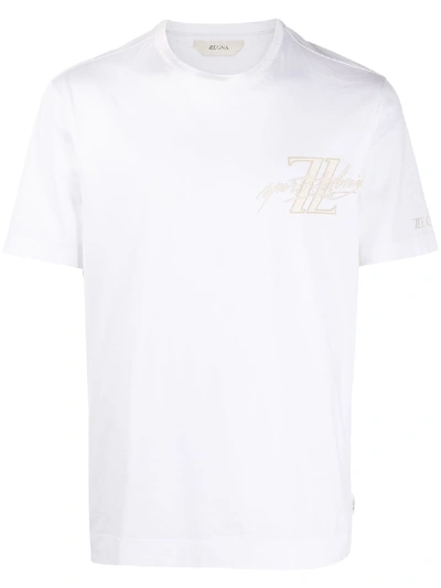 Ermenegildo Zegna Logo Print Short-sleeved T-shirt In White