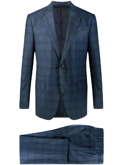 Ermenegildo Zegna Two-piece Check Wool Suit In Blau