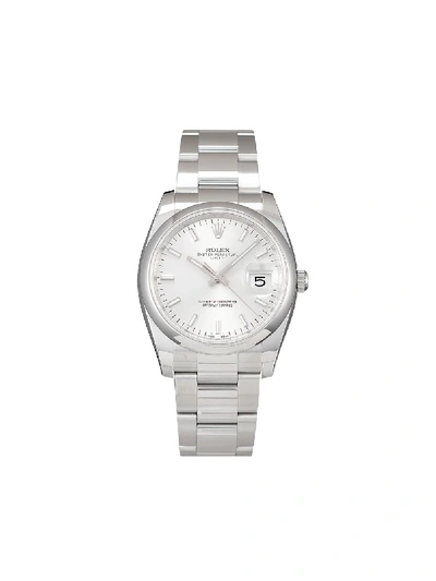 Rolex Oyster Perpetual Date 34 毫米腕表 In Silver