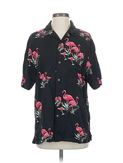 Pre-owned 28 Palms Short Sleeve Blouse In Black