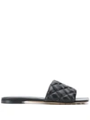 Bottega Veneta Woman Sandals Black Size 11 Soft Leather In Black