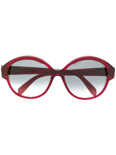 Celine Maillons Triomphe Round-frame Sunglasses In Rot