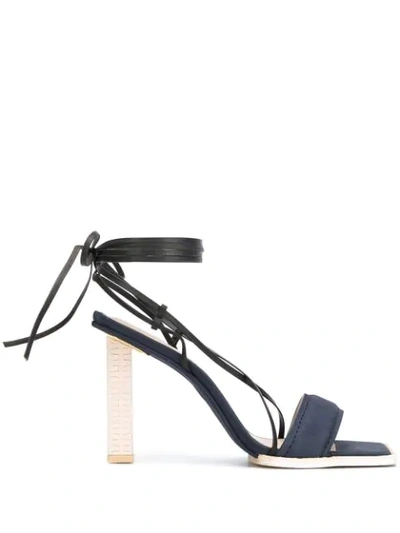 Jacquemus Adour Wraparound Leather Sandals In Blue