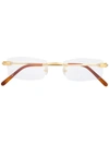 CARTIER FRAMELESS RECTANGULAR GLASSES