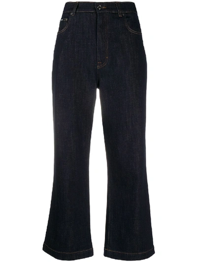 Dolce & Gabbana High-waisted Flared Jeans In Black