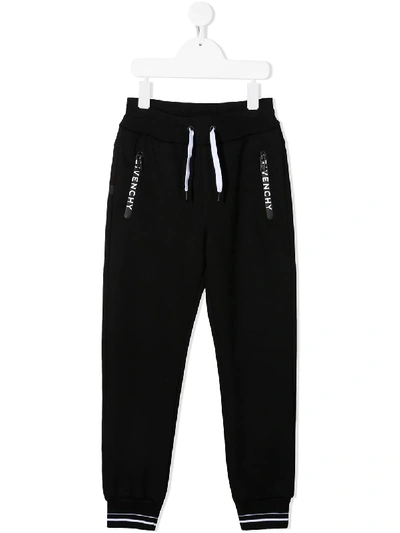 Givenchy Kids' Logo Cotton Blend Sweatpants In Black
