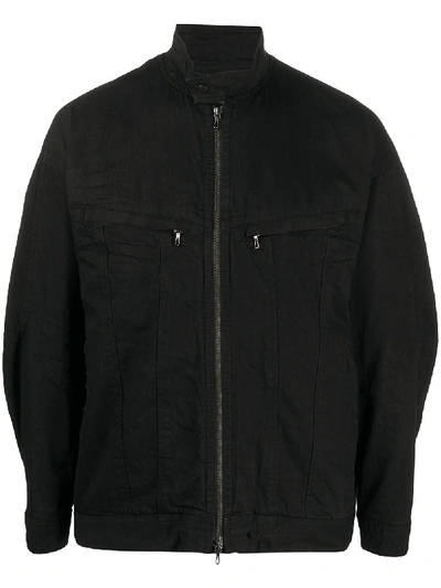 Julius Zip-up Cotton Jacket In Black
